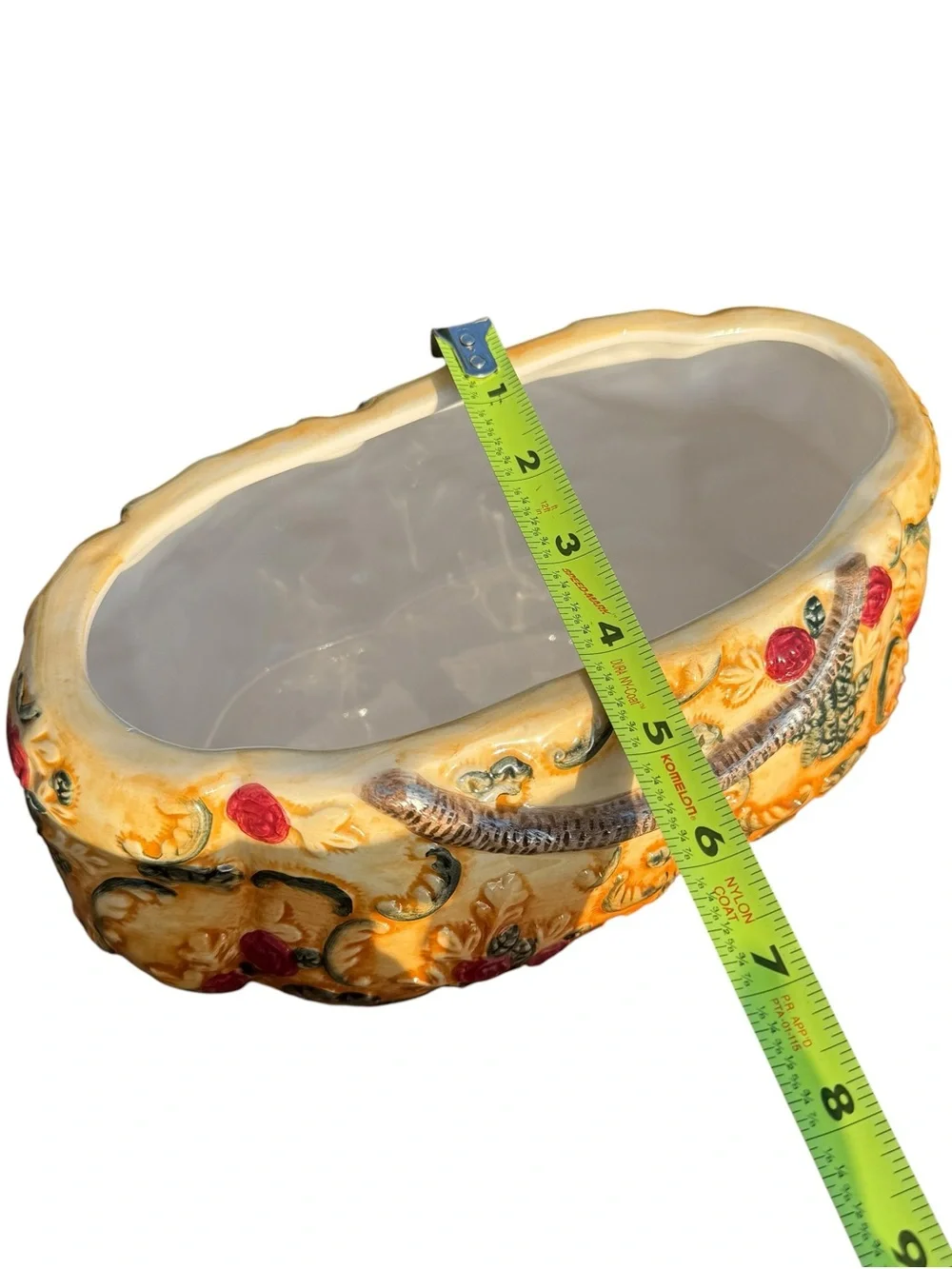 International Bazaar Purse Cookie Jar Floral Ceramic Canister Cottagecore Decor